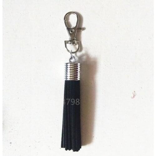 New Fashion Big Suede Tassels Keychain 8 cm Tassel Keyring Lobster Clasp Tassel Bag Charms 18 Colors Pure Color Tassel Pendant