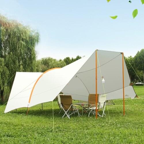 Portable High-Density 300D Silver-Coated Oxford Fabric Awning Pergola Rainproof Anti-Tear Super Large Iron Tent Outdoor Camping