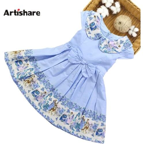 Artishare Girls Dress Spring Summer Floral Kids Dress Teenage Princess Wedding Party Dresses Clothes 6 8 10 12 14 Year