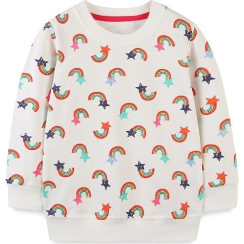Jumping Meters Boys Girls Sweaters With Rainbow Stars Print Cotton Autumn Spring Childrens Sweatshirts Hot Selling Toddler Tops