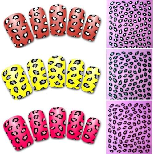 Pink Bow Leopard Nail Art Sticker DIY french Nail Decoration Manicure Fingers Decal Nail Tip Wrap 500packs Free EMS/DHL Shipping