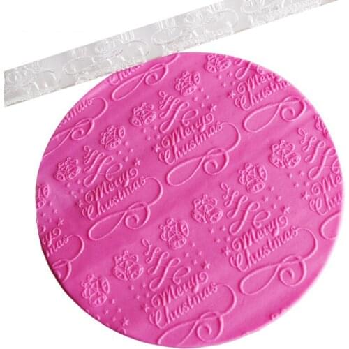Merry Christmas Acrylic Embossing Fondant Rolling Pin Cake Pastry Decoration Baking Kitchen Accessories Cake Tools 51031