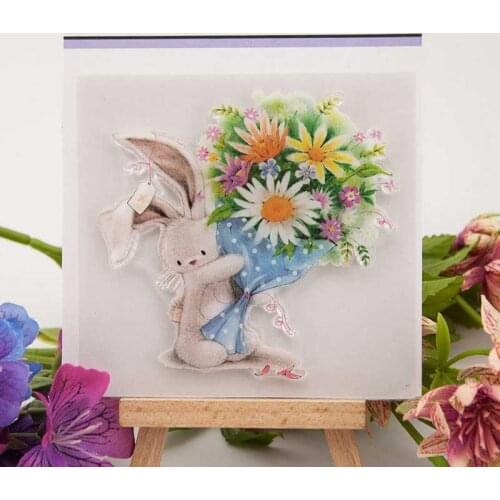 Happy Easter Rabbit Spring Transparent Clear Stamps for Scrapbooking DIY Silicone Seal Photo Album Decor Embossing Folder New