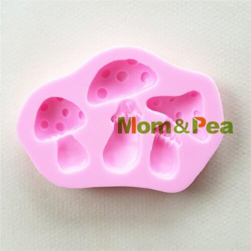 Mom&Pea 1126 Free Shipping Mushrooms Silicone mold Cake Decoration Fondant Cake 3D Mold Food Grade