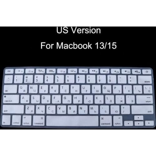 US Version Russian Keyboard Silicone Skin Cover For Apple Macbook Air Pro 13 15 P9YA