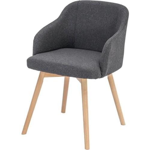 Nordic fabric negotiation chair leisure solid wood coffee restaurant computer stool home simple backrest dining chair