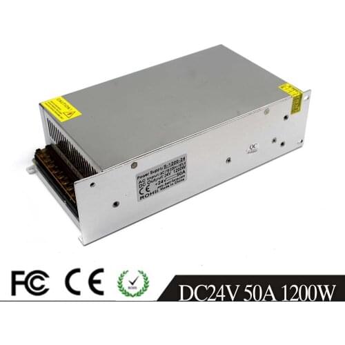 Single Output LED Switching Power Supply Dc 24v 50A 1200W Driver Transformer for 3D Printer CNC CCTV Led Strip Lamp Lighting