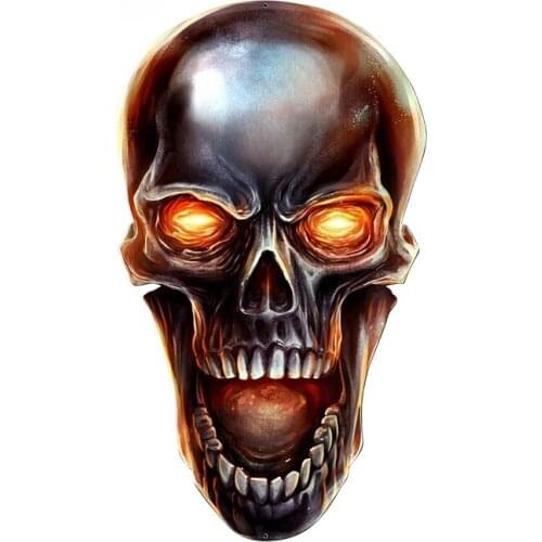 Glowing Metal Skull Sign Graphic Car Sticker Windshield Bumper Motorcycle Helmet Decal High Quality KK Vinyl Cover Scratches PVC