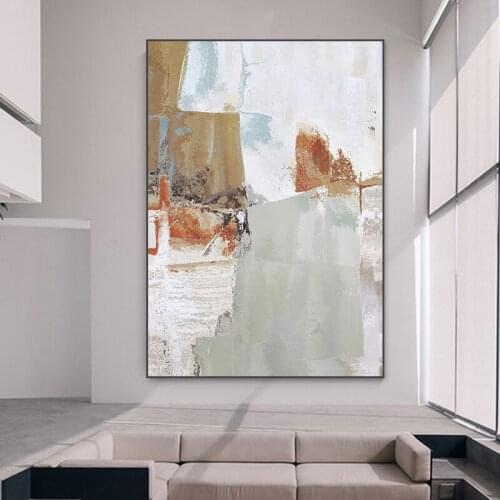 Vintage Abstract Oil Canvas Painting Poster Wall Art Print Large Picture for Aisle Living Room Interior Modern Home Decoration