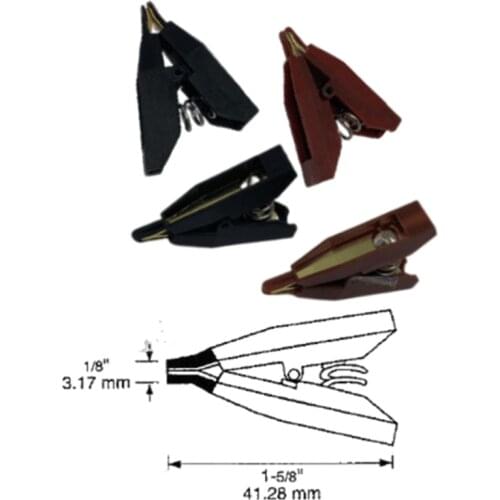 75K Mini Alligator Clip Four-wire Test Clip Kelvin Clip Positive And Negative Two-Level Test Clip Black Red Use Milliohmmeter