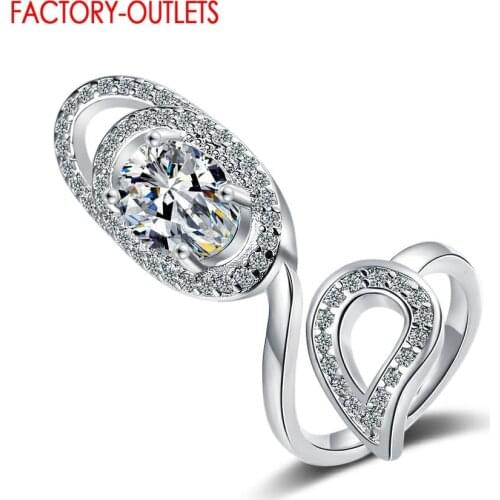 New Arrival Multiple Models Design Sparking Genuine 925 Sterling Silver Opening Finger Ring Girls Christmas Party Gift