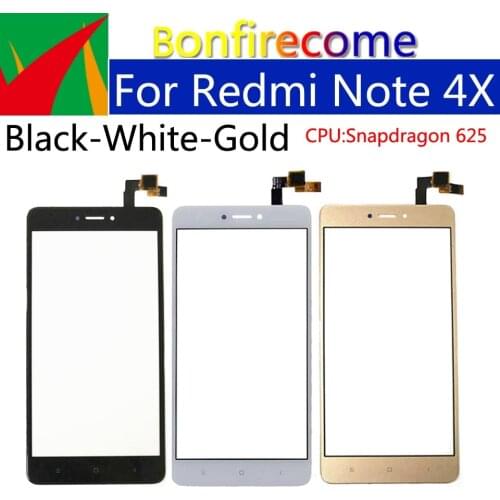 10Pcs\lot For Xiaomi Redmi note 4X Touch Screen Panel Sensor LCD Display Glass Lens Panel Touchscreen Digitizer For Redmi Note4X