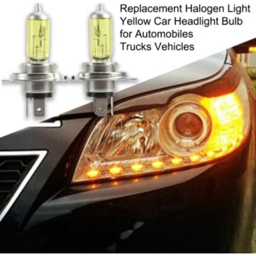 2pcs H4 Yellow halogen bulb 60W 55W 3000K 12V Waterproof Quartz Glass Lamps Spotlight bulb for Audi A4L A5 S3 S4 S5