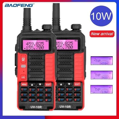 2PCS Baofeng UV-10R 10W Walkie Talkie Upgraded UV-5R CB Ham Radio Station VHF UHF Transceiver Radio Amateur 2020 New BF-UV10R