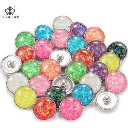 2021 Wholesale 18mm Sugar Color Snap Button Jewelry Charms Vintage Resin Celestial Body Snap Buttons Fit Snap Bracelet Necklace