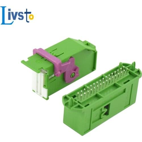 1 Set 32 Pin Way Automotive Ecu Green Connector For Audi VW Seat Skoda Instrument Dashboard Socket Plug 1719057-1 1719058-1
