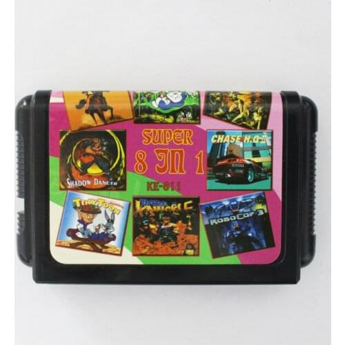 Big Promotion 8 In 1 No Repeated 16 bit MD Game Card For Sega NTSC systems