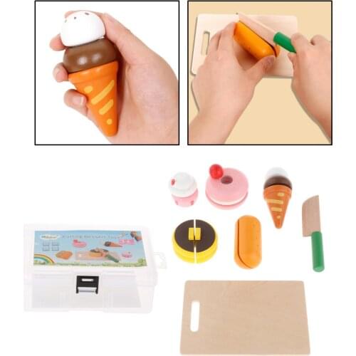 Kids Pretend Play Dessert Toy Donuts Set BPA-Free Kitchen Toy Educational Toys Gifts for Boys Girls