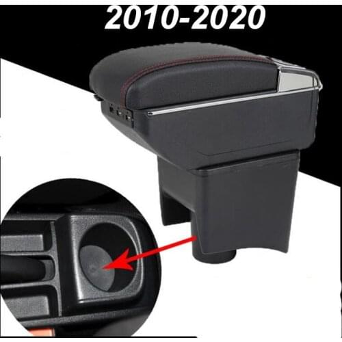For Volkswagen Polo Mk5 6R Vento 2010-2020 Dual Layer Armrest Arm Rest Center Centre Console Storage Box Tray 2012 2013 2014