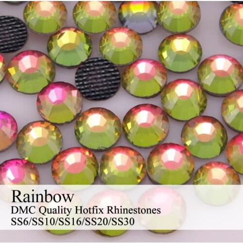 Polaris SS6-SS30 Machine Cut Rainbow Strass DMC Hotfix Rhinestones For Garment Accessories