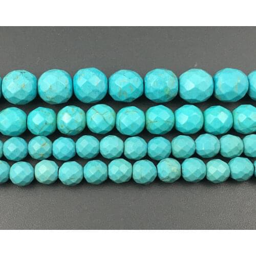 Blue Magnesite Faceted Bead 4-14mm Turquois e Howlite Magnesite Beads, Faceted Turquois e bead 1string