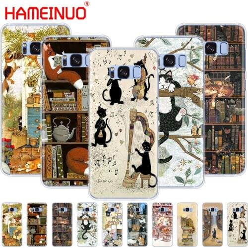 HAMEINUO cats and the library tree cell phone case cover for Samsung Galaxy S9 S7 edge PLUS S8 S6 S5 S4 S3 MINI
