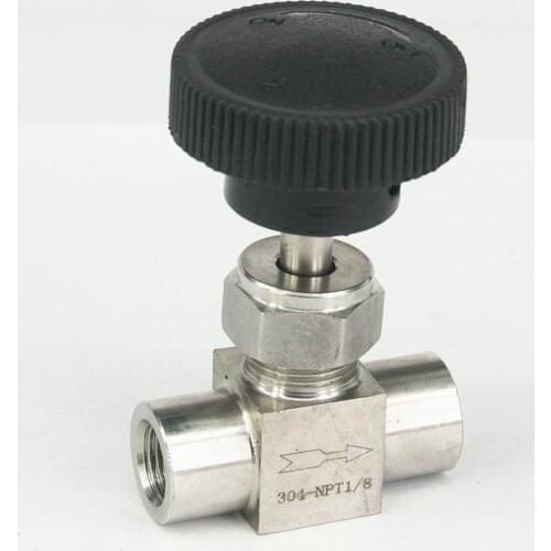 850psi 1/8" NPT Female Needle Valve 304 Stainless Steel Water Gas Oil Flow Control