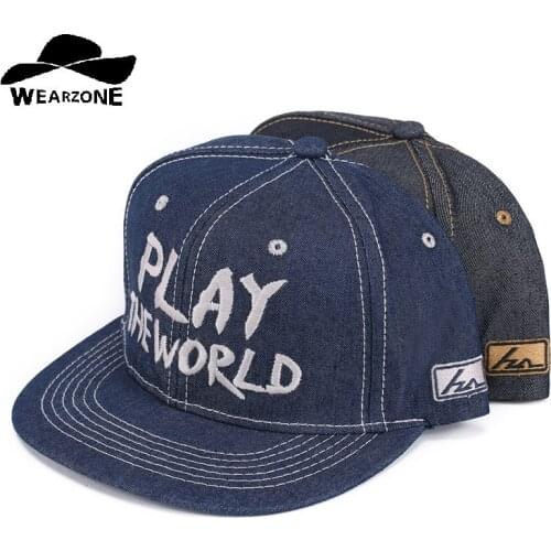 2017 Autumn New Denim Snapback Hip Hop Hats Men Women Flat Brim Baseball Caps Cotton Casquette Bone Caps Adjustable Hat