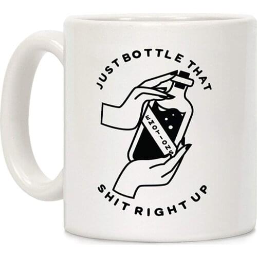 Bottled Emotions White 11 Ounce Ceramic Coffee Mug