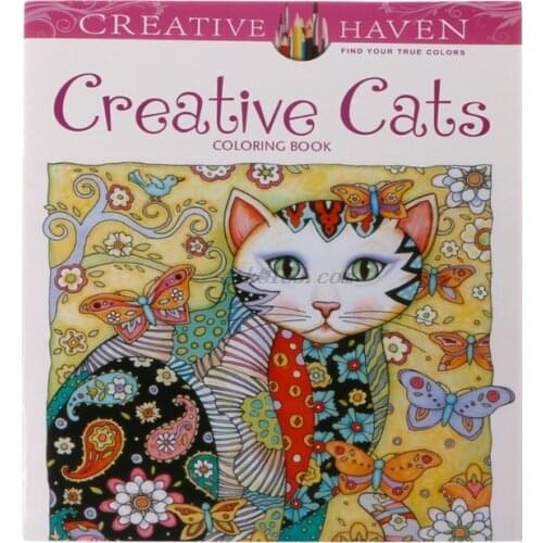 24 Pages Creative Cat Coloring Book Kill Time Painting Drawing Book For Children