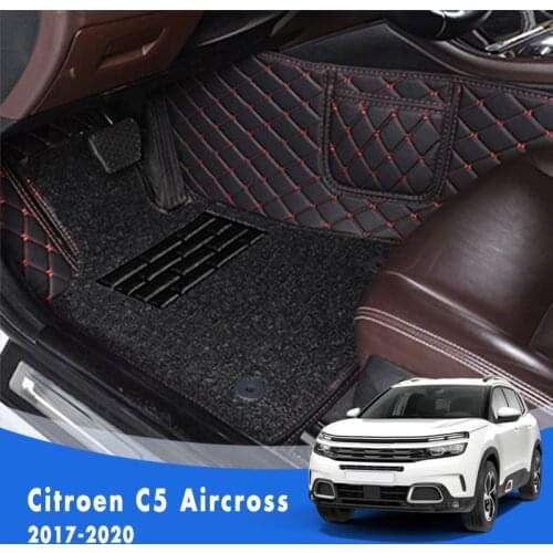 For Citroen C5 Aircross 2020 2019 2018 2017 Luxury Double Layer Wire Loop Car Floor Mats Carpets Auto Interior Covers Custom Pad