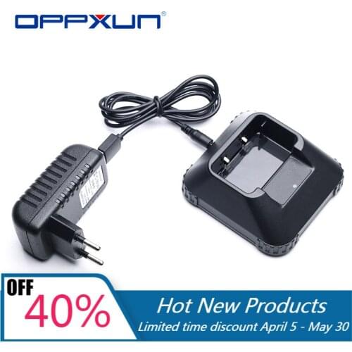 OPPXUN Charger Tray with Adapter+ Charger Cable for Baofeng UV-3R+ Plus