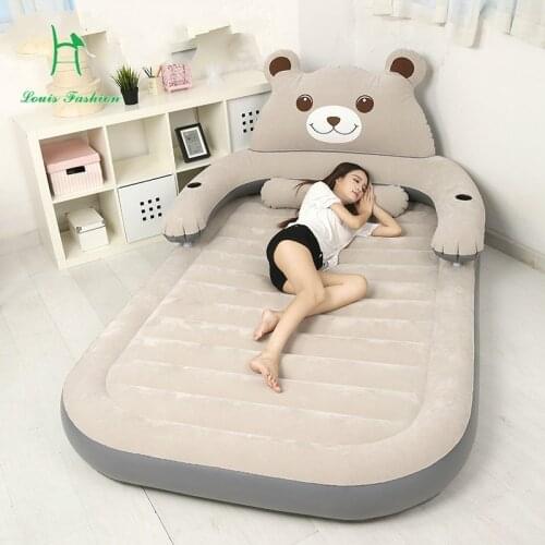 Louis Fashion Tatami Mattress Totoro Beanbag Double Couple Household Portable Inflatable Bed Mattress Cartoon Bear on the Floor