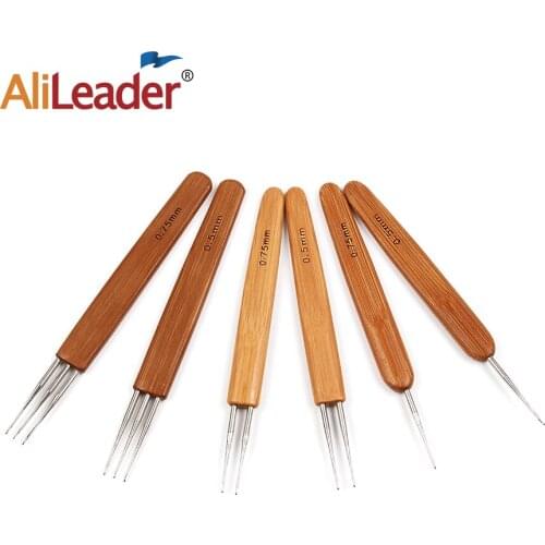 Alileader Stainless Steel Hook-Head Bamboo Crochet Hook Bamboo Knitting Needles Kit Crochet Hooks Needles For Hair Handle Tools