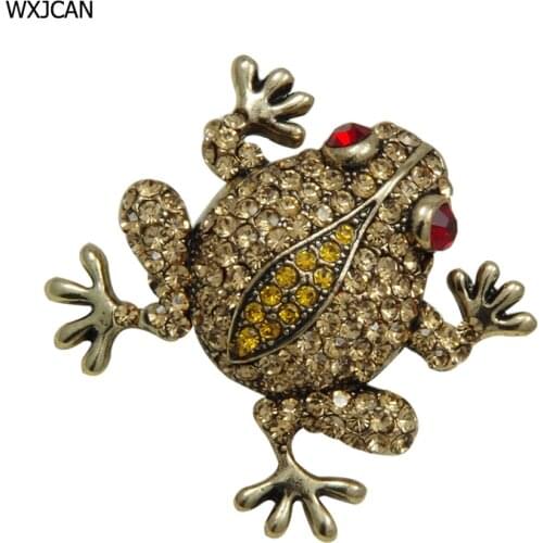 New unique frog brooch pendant two using micro-rhinestone micro-inlay vintage brooches for women men
