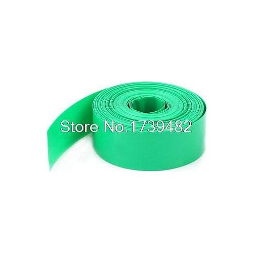 New 10 Meters 23mm Width PVC Heat Shrink Wrap Tube Green for 1 x AA Battery