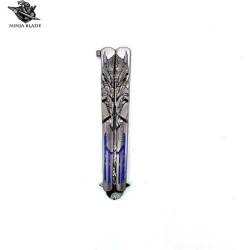 Optimus Prime Butterfly Knife Autobot Leader Superhero Balisong Blunt Collective Dull Blade Metal Model For Kid
