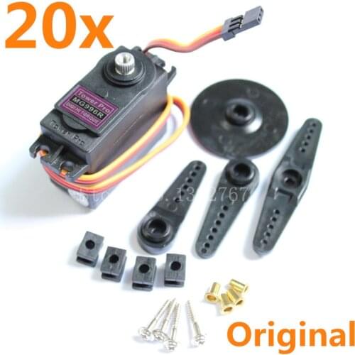 20 Units Original Towerpro MG996R Digital Servo High Torque 11kg Metal Gear MG996 for JR RC Robot Helicopter Car