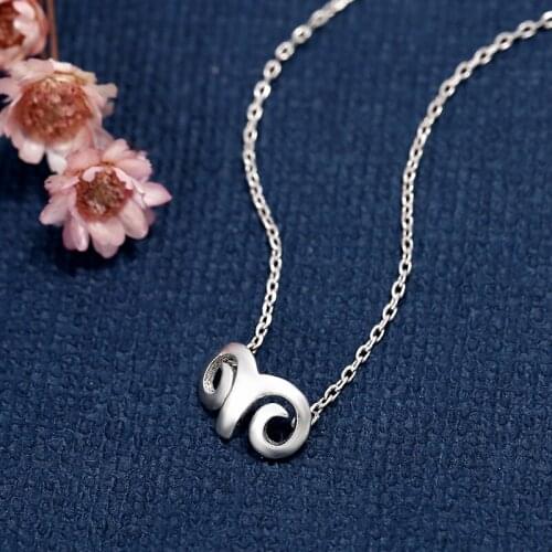 925 Sterling Silver Necklace Pendant For Women Sheep Horn Pendant New Fashion Trendy Charm Chain Choker Girls Gift Jewelry