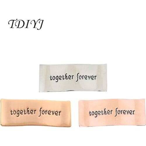 TDIYJ New Design Together Forever Slide Charms Keeper fit Leather Keeper DIY Wrappable Bracelet for Women Jewelry 10Pcs/lot