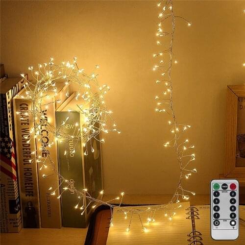 USB Power 100/200 LED Firecracker String Lights 8Modes Copper wire Firework Garland Lights for Holiday Christmas Party New Year