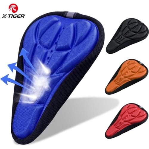 X-TIGER Bike Saddle Mat 3D Sponge Breathable Mountain Bicycle Cushion Cover Soft Comfortable Slim Road Cycling Seat Accessories