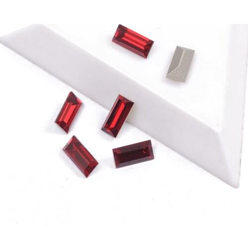 YANRUO 4501 Baguette Fancy Rhinestone Lt. Siam Color Crystal Diamond Best Quality Crystals Rhinestones For Nail Art Decorations