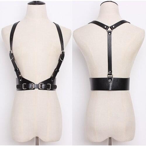 Women Sexy Top Harness Suspenders Straps Garters Belt Harajuku faux Leather Women Sculpting Body Bondage Cage Waist Belt