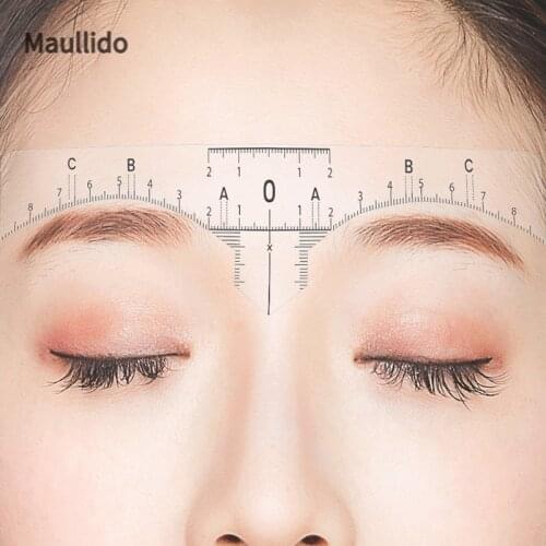 10pcs/lot Adhesive Eyebrow Microblading Ruler Eyebrow Ruler Sticker Guide Permanent Makeup Measure Stencil Tool Disposable