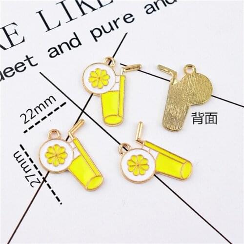 10pcs/Lot Drinking Cup Diy Design for Jewelry Making Earring Bracelet or Necklace Handmade Enamel Charms