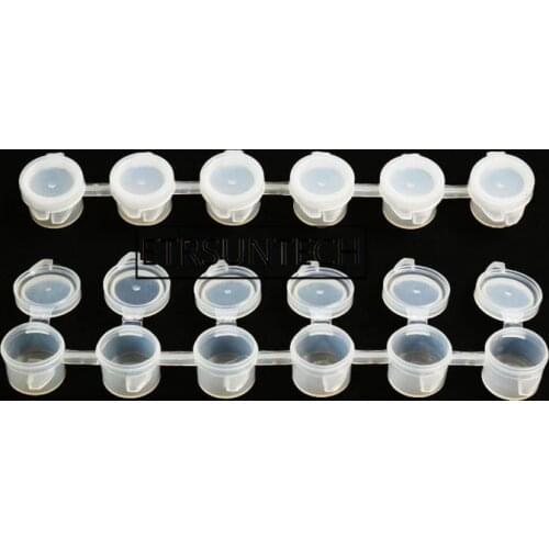 1000pcs 3ml Plastic 6 Siamese Painting Pigment Refillable Boxes Jar Empty Container