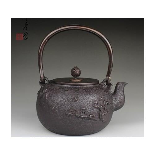 1300ml 1.3L Old iron Tea Pot Kung Fu Tea Health Iron Pot Boiled Tea iron Kettle Cast iron Teapot Oxidized Uncoated Free Shipping