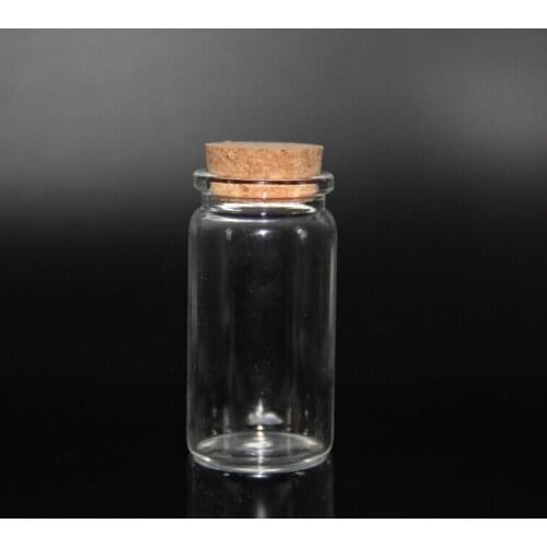 5pcs 37*70mm Glass Wishing Bottles Tiny Jars Vials Empty Sample Jars Containers Food Storage With Cork Stopper DIY wedding gift