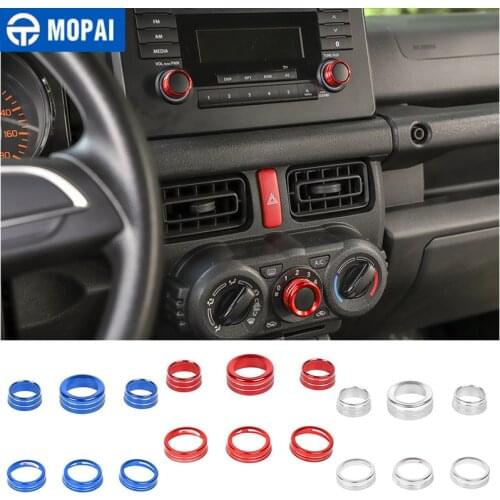 MOPAI Automatic Manual Car Audio Air Conditioning Switch Botton Knob Decoration Ring for Suzuki Jimny 2019 Accessories